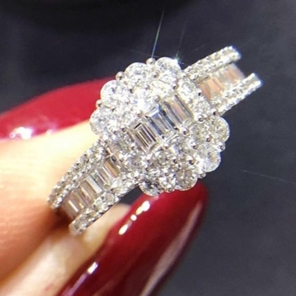 White Sapphire 925 Sterling Silver Ring - Picture 3 of 6